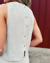 Load image into Gallery viewer, SADIE &amp; SAGE: GARDEN SUN BUTTON TANK - TAUPE (XS)
