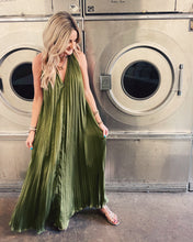 Load image into Gallery viewer, LUCY PARIS: BLYTH PLEATED DRESS - OLIVE
