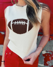 Load image into Gallery viewer, EMBELLISHED FOOTBALL SWEATER VEST - IVORY
