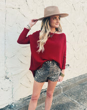 Load image into Gallery viewer, FREE PEOPLE: LATTE BLUES THERMAL SOLID RICHEST RED
