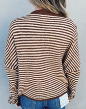 Load image into Gallery viewer, THE PERFECT CARDIGAN - CHOCOLATE STRIPE
