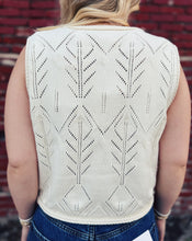 Load image into Gallery viewer, SADIE &amp; SAGE: JUNIE POINTELLE SWEATER VEST - IVORY
