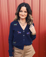 Load image into Gallery viewer, SADIE &amp; SAGE: ESME HORSE CARDIGAN - NAVY
