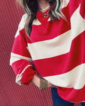 Load image into Gallery viewer, FREE PEOPLE: CLASSIC STRIPE CREW - CHERRY STRIPE COMBO
