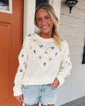 Load image into Gallery viewer, SADIE &amp; SAGE: BETTIE EMBROIDERED SWEATER - IVORY
