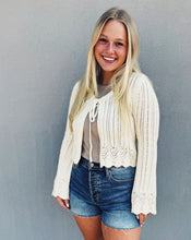 Load image into Gallery viewer, SADIE &amp; SAGE: CHAMOMILE FRONT TIE CARDIGAN - IVORY
