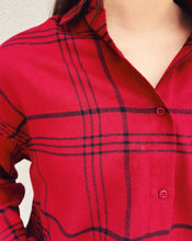 Load image into Gallery viewer, Z SUPPLY: RIVER PLAID BUTTON UP - RED DAHLIA
