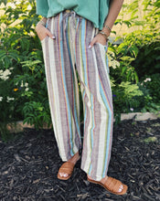 Load image into Gallery viewer, FREE PEOPLE: CHAMBERS LAID BACK STRIPED PANT - IVORY COMBO
