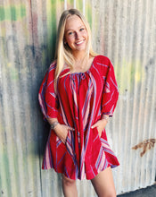 Load image into Gallery viewer, FREE PEOPLE: BOP AROUND ROMPER - SEASIDE STRIPE RED
