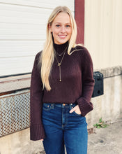Load image into Gallery viewer, Z SUPPLY: EMERGE FUNNEL NECK SWEATER - CHOCOLATE CHERRY
