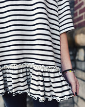Load image into Gallery viewer, FREE PEOPLE: WHY YES STRIPED TEE - BLACK AND WHITE
