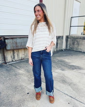 Load image into Gallery viewer, SADIE &amp; SAGE: BILLIE DOLMAN SLEEVE TOP - CREAM/TAUPE
