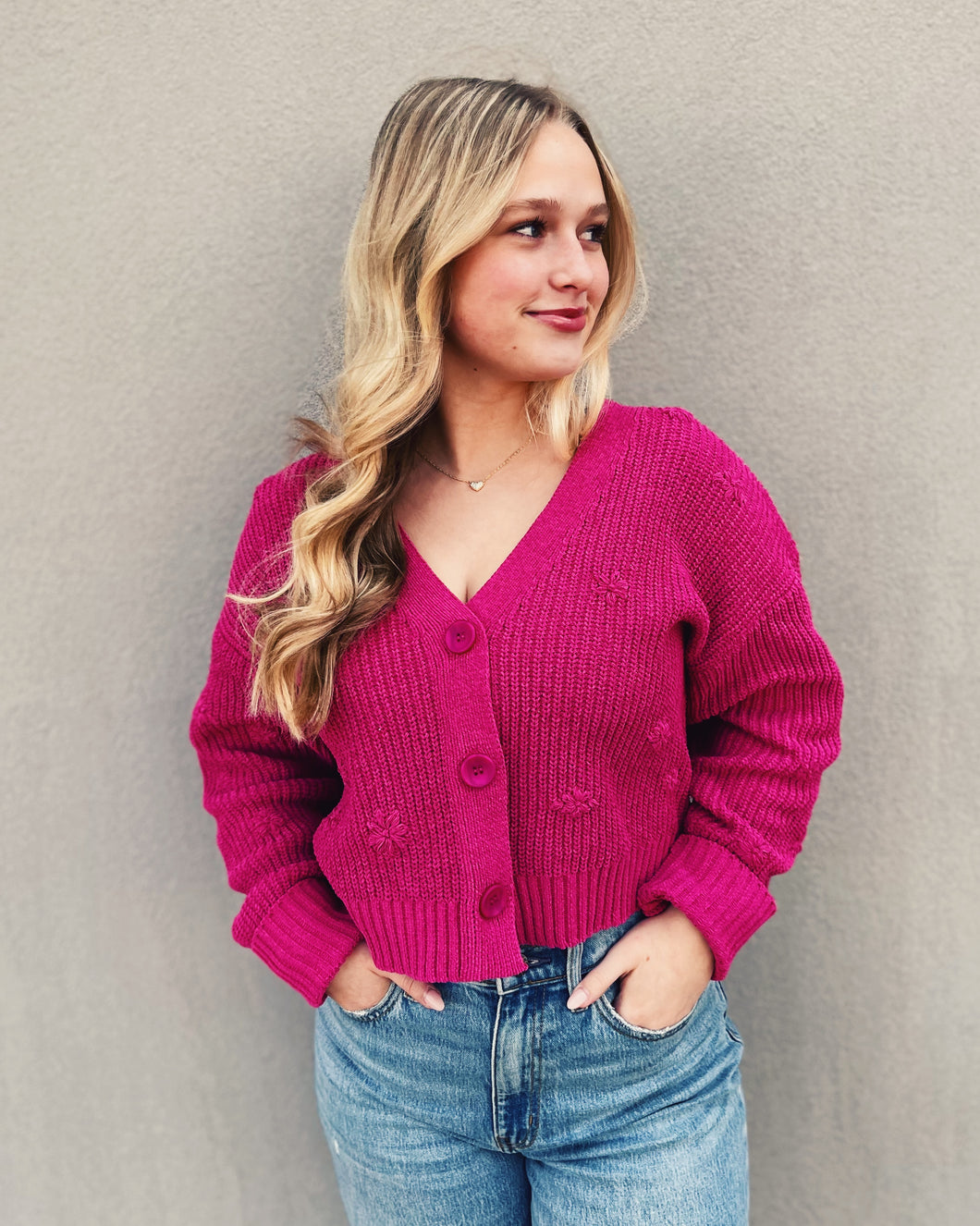 Z SUPPLY: FLEUR CARDIGAN - MAGENTA