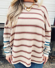 Load image into Gallery viewer, FREE PEOPLE: NINA STRIPE LONG SLEEVE - NEUTRAL COMBO
