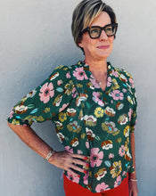 Load image into Gallery viewer, GARDEN PARTY V-NECK TOP - GREEN
