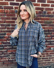Load image into Gallery viewer, FREE PEOPLE: ASHELY PLAID SHIRT - BLUE COMBO
