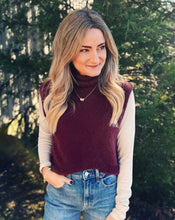 Load image into Gallery viewer, SADIE &amp; SAGE: CROSBY FUZZY SWEATER - BURGUNDY
