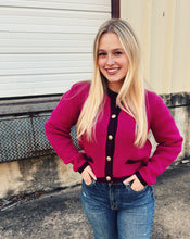 Load image into Gallery viewer, STEVE MADDEN: FANTINO SWEATER JACKET - FUSCHIA
