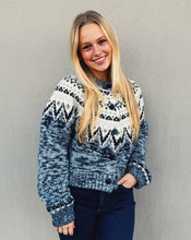 Load image into Gallery viewer, Z SUPPLY: NORTH SEA FAIRISLE CARDIGAN - BLUE VELVET HEATHER
