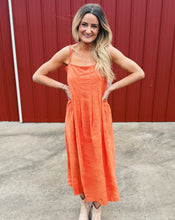 Load image into Gallery viewer, SADIE &amp; SAGE: GOOD DAY PLEATED MIDI DRESS - ORANGE
