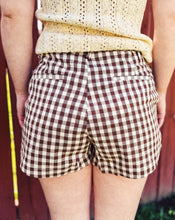 Load image into Gallery viewer, SADIE &amp; SAGE: MUSTANG GINGHAM SHORTS BROWN
