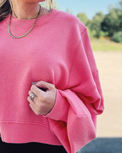 Load image into Gallery viewer, COTTON CANDY CROPPED PULLOVER - PINK
