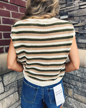 Load image into Gallery viewer, SADIE &amp; SAGE: DOVER STRIPE SWEATER - OLIVE MULTI

