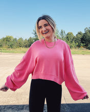 Load image into Gallery viewer, COTTON CANDY CROPPED PULLOVER - PINK
