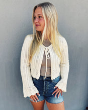 Load image into Gallery viewer, SADIE &amp; SAGE: CHAMOMILE FRONT TIE CARDIGAN - IVORY
