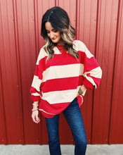 Load image into Gallery viewer, FREE PEOPLE: CLASSIC STRIPE CREW - CHERRY STRIPE COMBO
