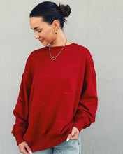 Load image into Gallery viewer, GAMEDAY SOCIAL: RAZORBACK EMBROIDERED SWEATSHIRT
