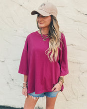 Load image into Gallery viewer, FREE PEOPLE: PERFECT OVERSIZED TEE GLASS ROSE
