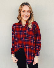 Load image into Gallery viewer, Z SUPPLY: RIVER PLAID BUTTON UP - HAUTE RED
