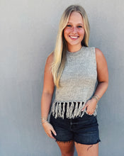 Load image into Gallery viewer, FRINGY SWEATER VEST - HEATHER GREY
