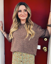 Load image into Gallery viewer, FREE PEOPLE: MARGOT SWEATER TEE - BROWNIE MELANGE
