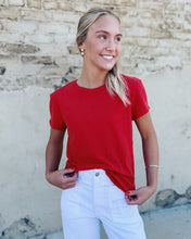 Load image into Gallery viewer, FREE PEOPLE: NOVA TEE - HIGH RISK RED (S)
