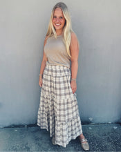 Load image into Gallery viewer, PLAID MAXI SKIRT - CREAM MULTI (L)
