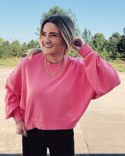 Load image into Gallery viewer, COTTON CANDY CROPPED PULLOVER - PINK
