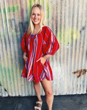 Load image into Gallery viewer, FREE PEOPLE: BOP AROUND ROMPER - SEASIDE STRIPE RED
