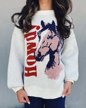 Load image into Gallery viewer, GIRL DANGEROUS: HOWDY HORSE SWEATER - WHITE
