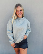 Load image into Gallery viewer, FLEECE WIDE NECK PULLOVER - HEATHER GREY
