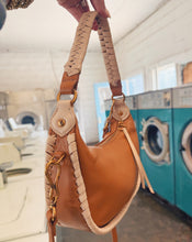 Load image into Gallery viewer, HOBO: MIA CRESCENT SMALL HOBO - WARM CASHEW
