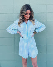 Load image into Gallery viewer, STEVE MADDEN: ARIA ROMPER - BLUE STRIPE
