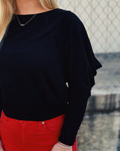 Load image into Gallery viewer, FREE PEOPLE: MOXIE LONG SLEEVE TOP - BLACK
