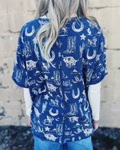 Load image into Gallery viewer, FREE PEOPLE: PAINTED FLORAL TEE - NAVY COMBO
