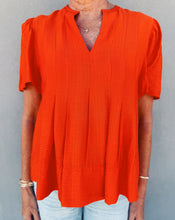 Load image into Gallery viewer, FLUTTER SLEEVE V-NECK TOP - TOMATO

