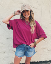 Load image into Gallery viewer, FREE PEOPLE: PERFECT OVERSIZED TEE GLASS ROSE
