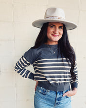 Load image into Gallery viewer, DELUC: POLLY STRIPED SWEATER - STRIPED GREY
