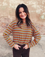 Load image into Gallery viewer, PUMPKIN SPICE STRIPED TOP - ORANGE MULTI
