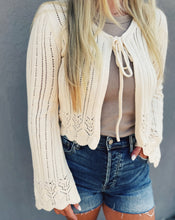Load image into Gallery viewer, SADIE &amp; SAGE: CHAMOMILE FRONT TIE CARDIGAN - IVORY
